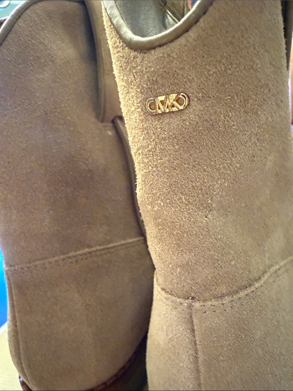 Michael Kors Taupe Suede Pointed Ankle Booties - Picture 5 of 5
